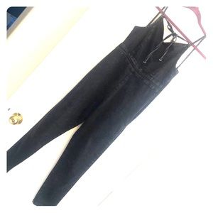 Black denim jumpsuit